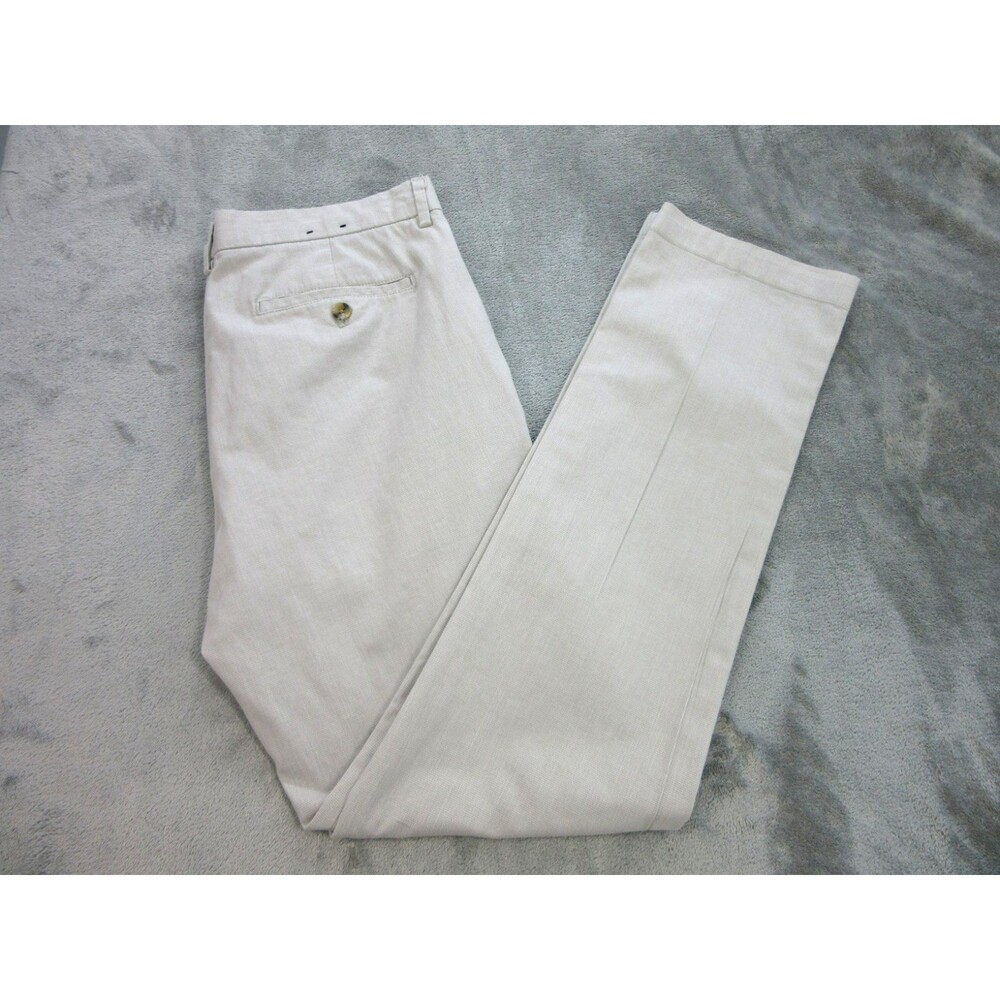 Banana Republic Dress Pants Men Size 33x34 (Actual 32 x 32) Slim Fit Beige